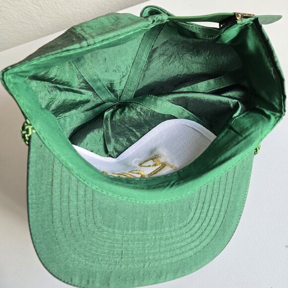 Vintage Reno Hat Mens Green Gold Nylon‎ Rope Retro Adjustable - Picture 6 of 6